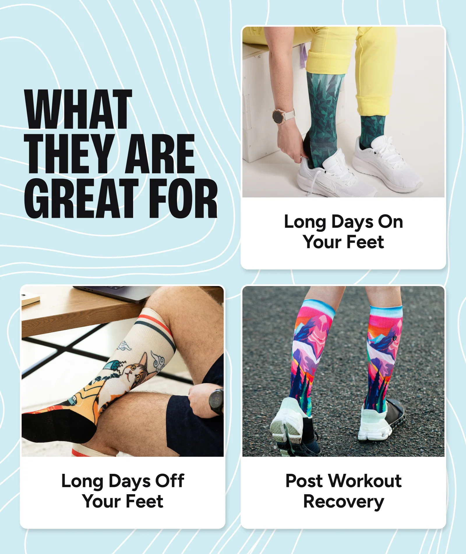 Flagship Black Athletic Knee High Compression Socks - Image 3