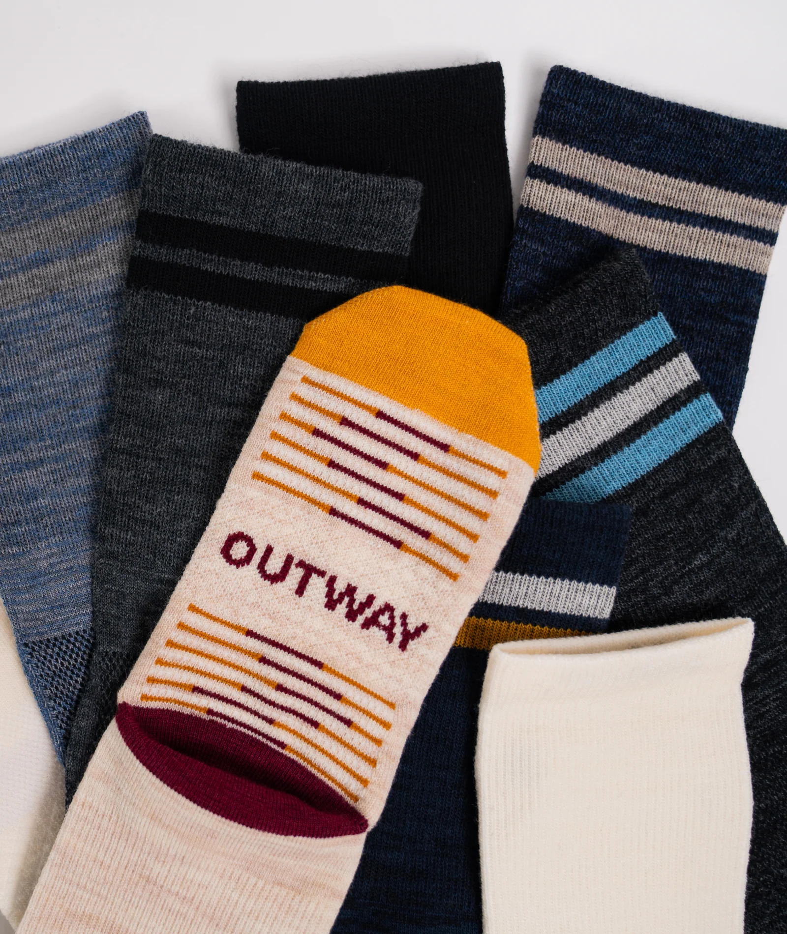 Flagship Off White Merino Wool Lite Crew Socks 3-Pack - Image 9