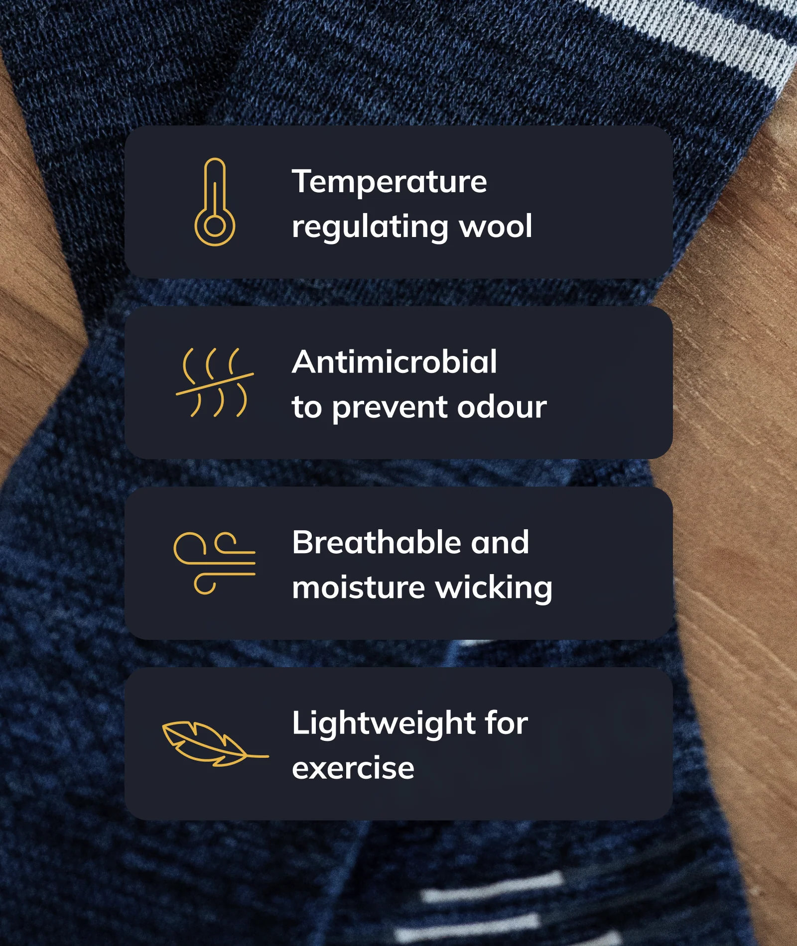 Roam Merino Wool Lite Crew Socks 3-Pack - Image 3